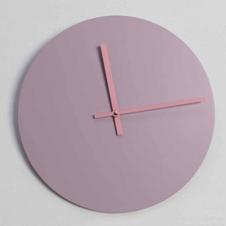 Orologio a Parete Design Rosa Moderno e Rotondo in Legno Made in Italy - Imalia Viadurini