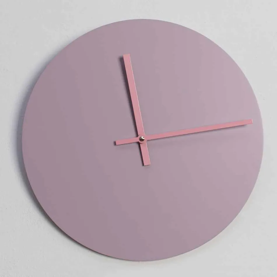 Orologio a Parete Design Rosa Moderno e Rotondo in Legno Made in Italy - Imalia Viadurini