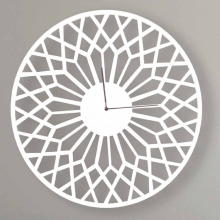 Orologio a Parete Grande e di Design Moderno in Legno Colorato Tondo - Dandalo Viadurini