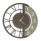 Orologio a Parete in Ferro Design Tondo Moderno Doppia Numerazione - Kassio Viadurini