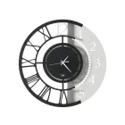 Orologio a Parete in Ferro Design Tondo Moderno Doppia Numerazione - Kassio Viadurini