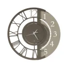 Orologio a Parete in Ferro Design Tondo Moderno Doppia Numerazione - Kassio Viadurini