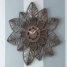 Orologio a Parete in Legno Chiaro o Scuro dal Design Moderno a Fiore - Aquilegia Viadurini