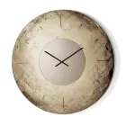 Orologio a Parete in Vetro Fuso Martellato Retroargentato Made in Italy - Cinzia Viadurini