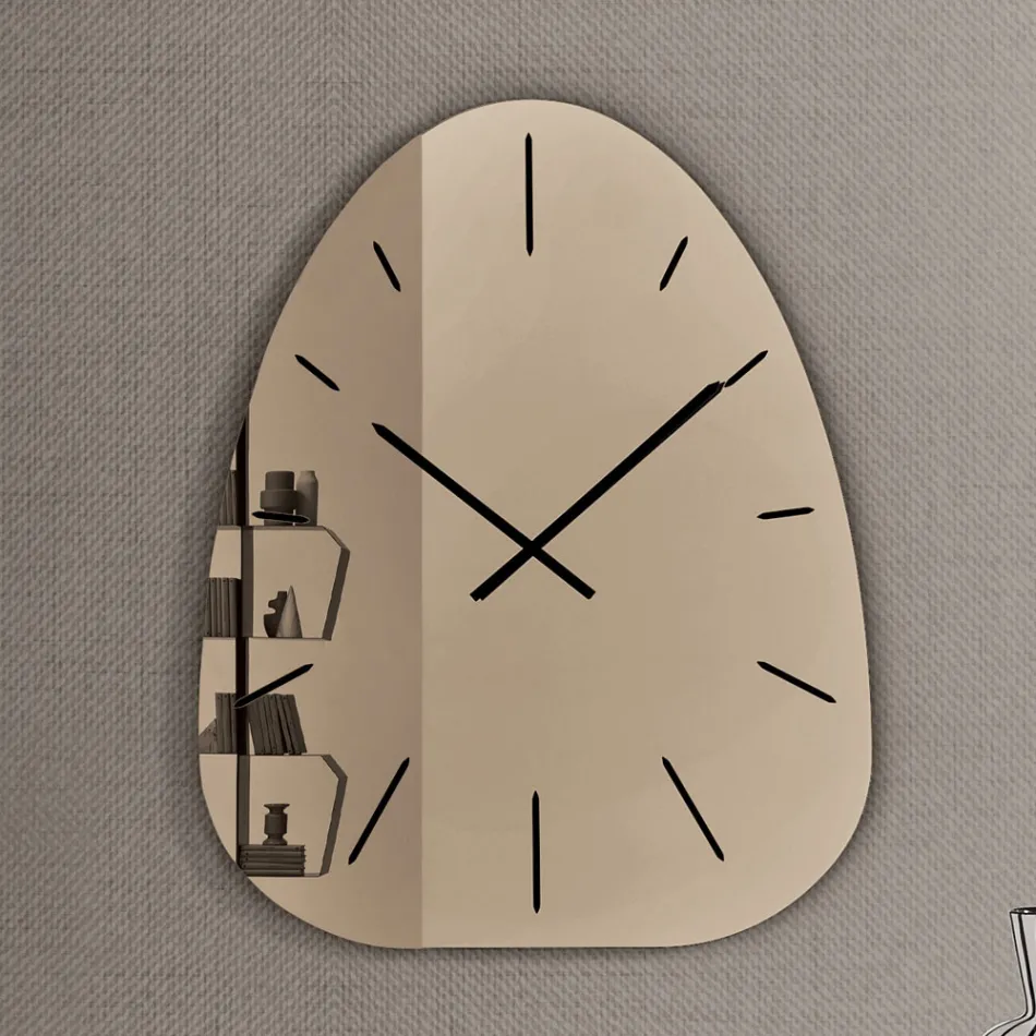 Orologio a Parete in Vetro Specchiato con Numeri Incisi a Laser - Claudia Viadurini