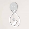 Orologio a Pendolo da Muro di Design Moderno Stilizzato Bianco e Grigio - Tebe