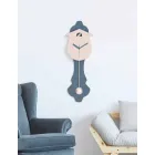 Orologio a Pendolo Moderno in Legno a Parete di Design Grigio e Rosa - Cuculo Viadurini