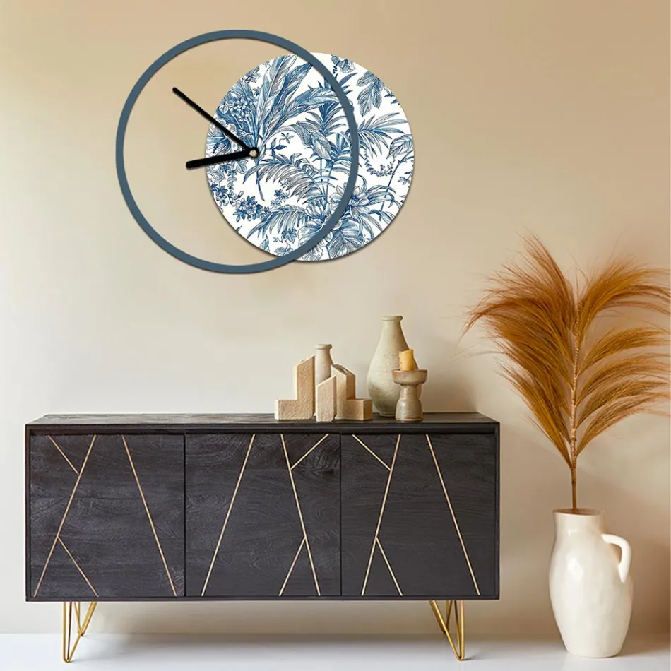 Orologio con Pannello in Legno e Stampato Made in Italy - Malawi Viadurini