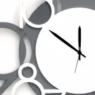 Orologio da Muro Grande e Moderno di Design in Legno Bianco e Grigio - Cifro Viadurini