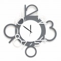 Orologio da Muro Grande e Moderno di Design in Legno Bianco e Grigio - Cifro