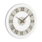Orologio da Muro in MDF e Numeri Romani in Rilievo in Lino - Cronoforma Viadurini