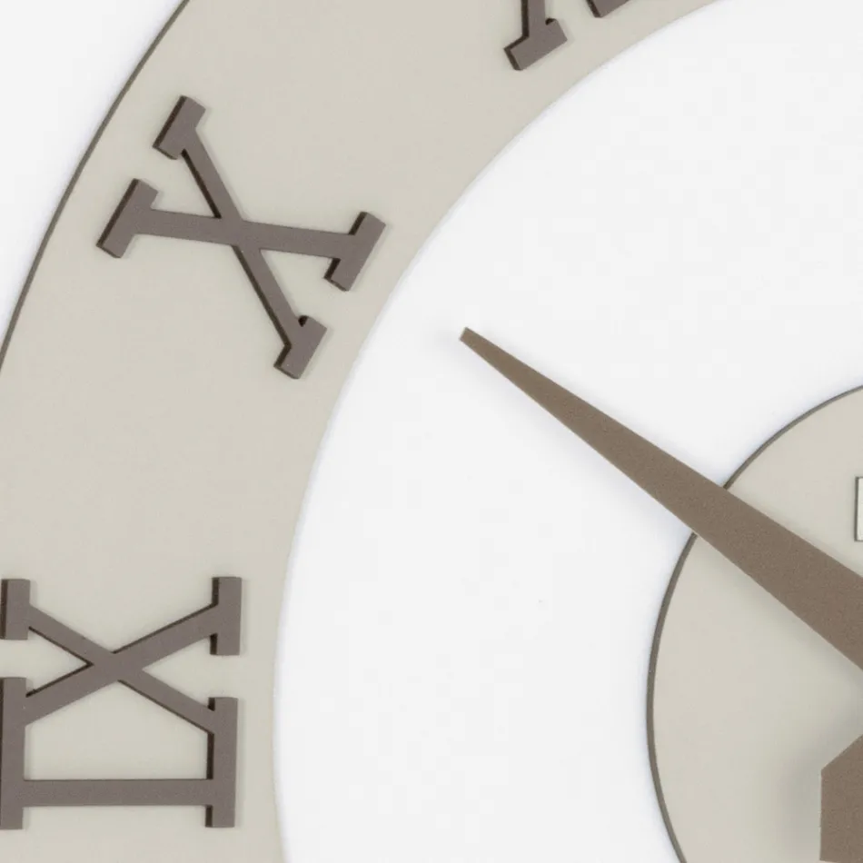 Orologio da Muro in MDF e Numeri Romani in Rilievo in Lino - Cronoforma Viadurini