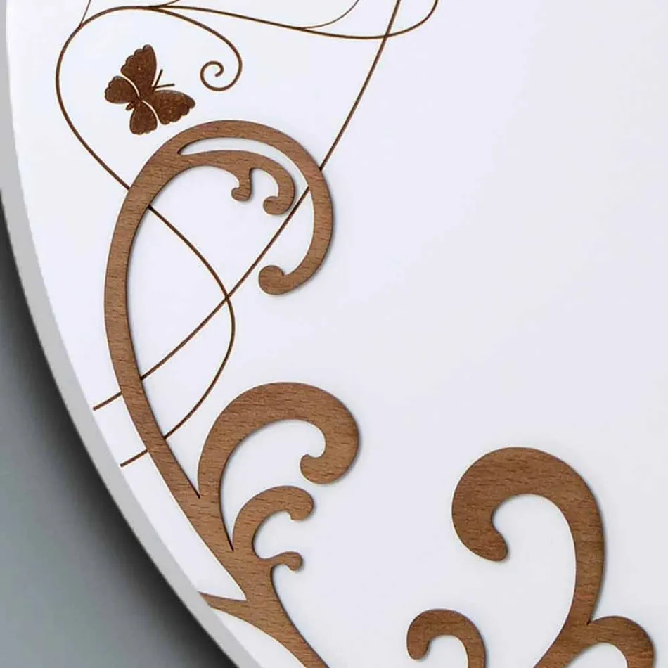 Orologio da Muro Moderno e Rotondo in Legno con Decori di Design - Season Viadurini