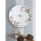 Orologio da Muro Moderno e Rotondo in Legno con Decori di Design - Season Viadurini