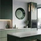Orologio da Muro Rotondo Verde in Metacrilato Stampato Made in Italy - Verdia Viadurini