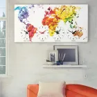 Orologio da muro su tela completo di 4 fusi orari Alex, design moderno Viadurini