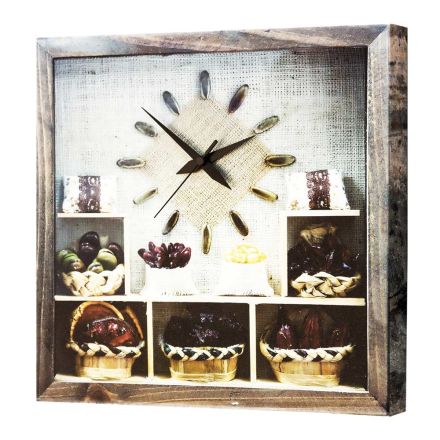 Orologio da muro su tela con telaio in legno di abete Stanley Viadurini