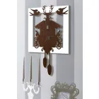 Orologio da Parete Design Moderno in Legno Scuro e Bianco Decorato - Fiaba Viadurini
