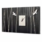 Orologio da Parete in Legno con Decori Tridimensionali di Design - Forrest Viadurini