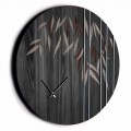 Orologio da Parete in Legno Rovere o Lavagna Inciso a Laser Design Tondo - Kanno