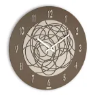 Orologio da Parete in MDF e Lino Pressato Stratificato Made in Italy - Safe Viadurini