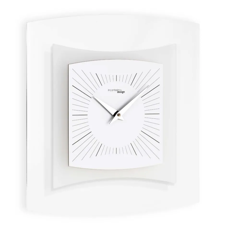 Orologio da Parete in Metacrilato Trasparente e Bisatinato Made in Italy - Glad Viadurini