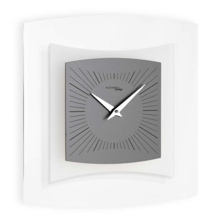 Orologio da Parete in Metacrilato Trasparente e Bisatinato Made in Italy - Glad Viadurini