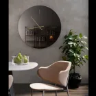 Orologio da Parete in Vetro con Lancette in Ottone Satinato - Radia Viadurini