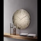 Orologio da Parete in Vetro Fuso Ondulato con Lancette in Ottone - Radia Viadurini