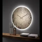 Orologio da Parete in Vetro Fuso Ondulato con Lancette in Ottone - Radia Viadurini