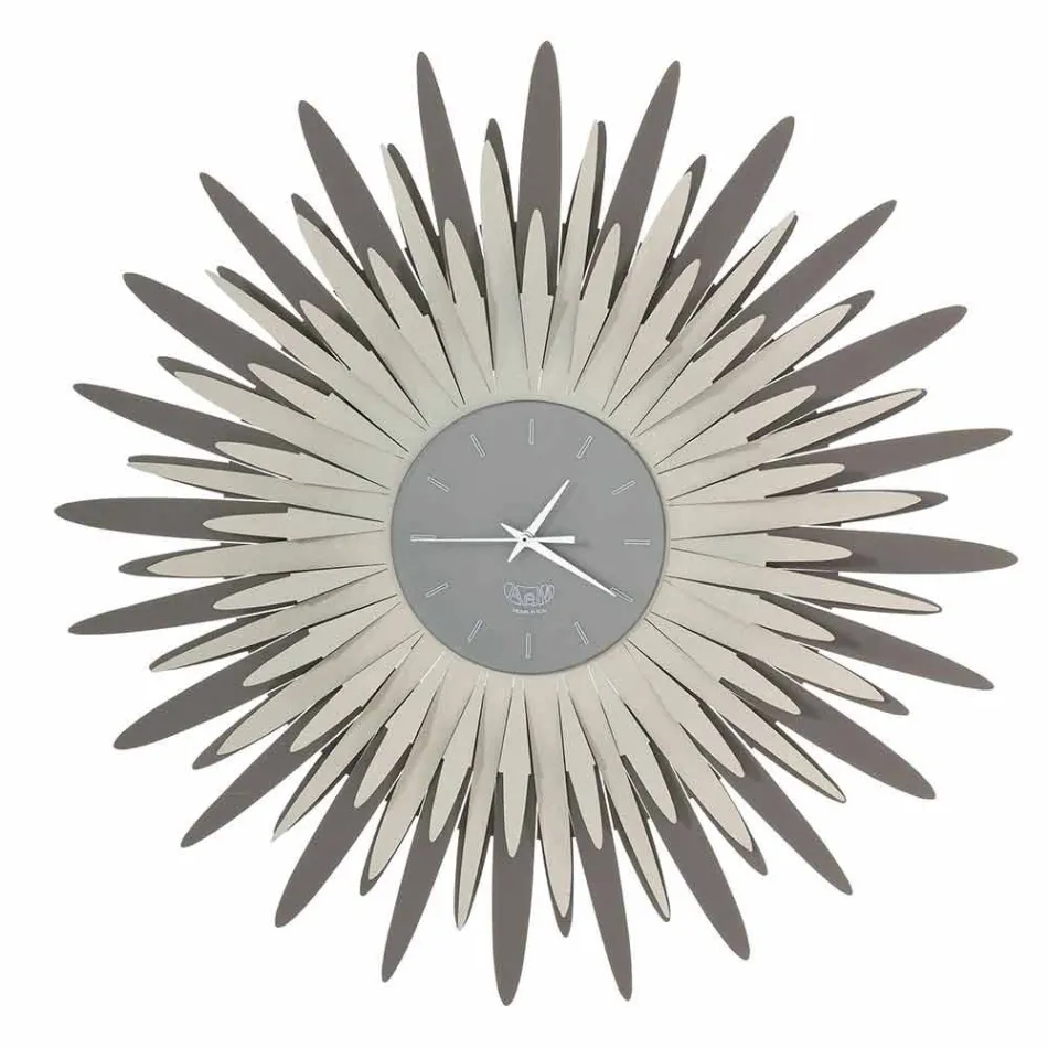 Orologio da Parete Moderno a Forma di Raggiera in Ferro Made in Italy - Fuoco  Viadurini