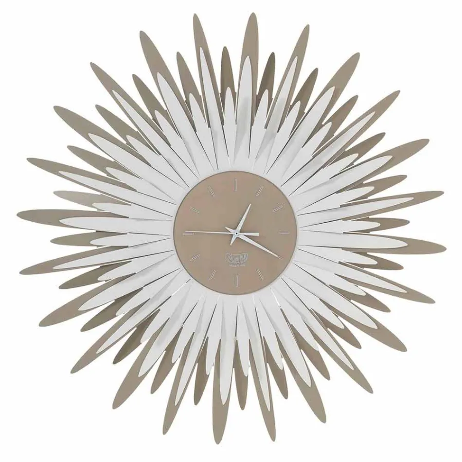 Orologio da Parete Moderno a Forma di Raggiera in Ferro Made in Italy - Fuoco  Viadurini