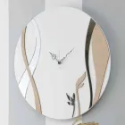 Orologio da Parete Moderno e Rotondo dal Design in Legno Decorato - Armonio Viadurini