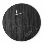 Orologio da Parete Moderno in Legno Design Tondo e Incisione a Laser - Florinto Viadurini