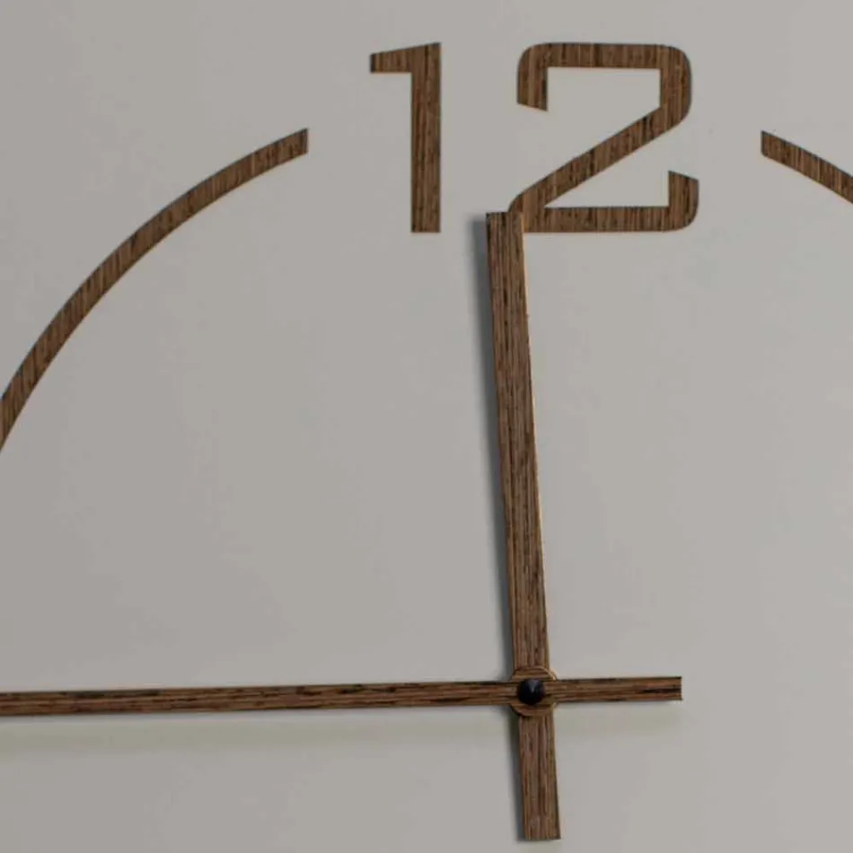 Orologio da Parete Quadrato e Moderno Design in Legno Beige e Marrone - Tabata Viadurini