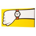Orologio da parete rettangolare con struttura in legno di abete Charles