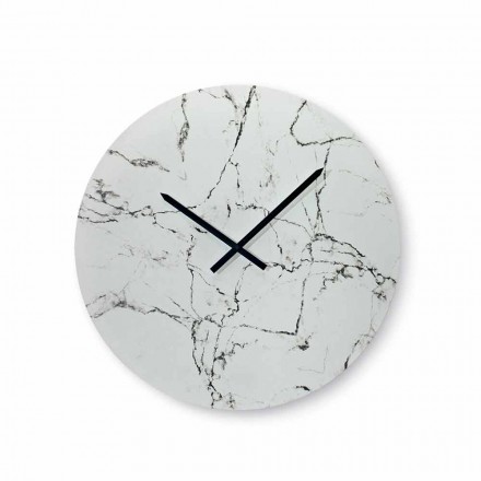 Orologio da Parete Rotondo Effetto Marmo Senza Numeri Made in Italy - Quadrante Viadurini