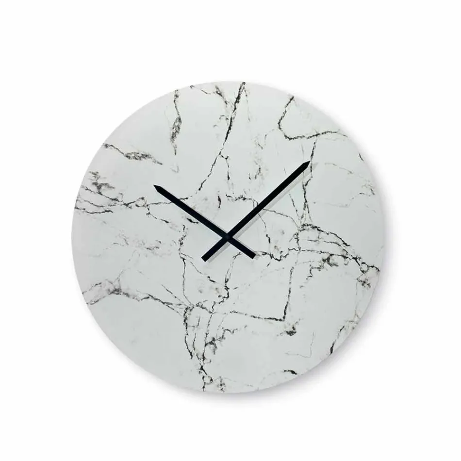 Orologio da Parete Rotondo Effetto Marmo Senza Numeri Made in Italy - Quadrante Viadurini