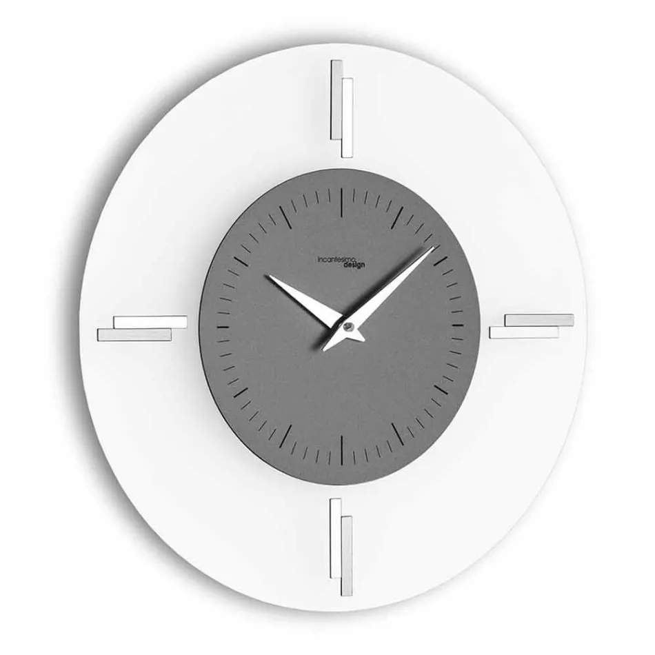 Orologio da Parete Rotondo in Metacrilato e Alluminio Made in Italy - Siria Viadurini