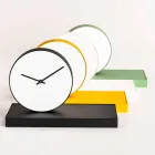 Orologio da Tavolo Girevole con Specchio in Acciaio Made in Italy - Benemerito Viadurini