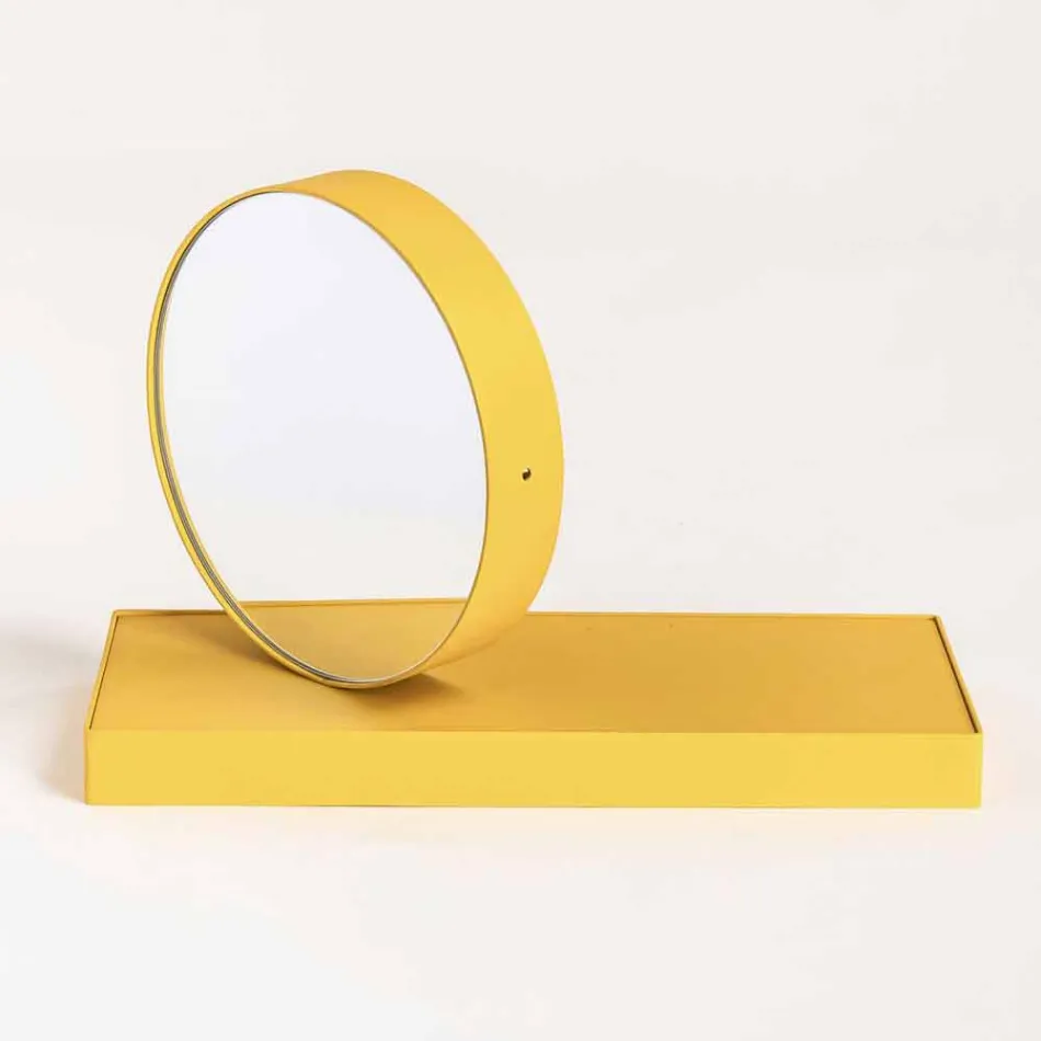 Orologio da Tavolo Girevole con Specchio in Acciaio Made in Italy - Benemerito Viadurini