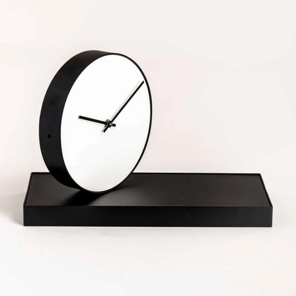 Orologio da Tavolo Girevole con Specchio in Acciaio Made in Italy - Benemerito Viadurini