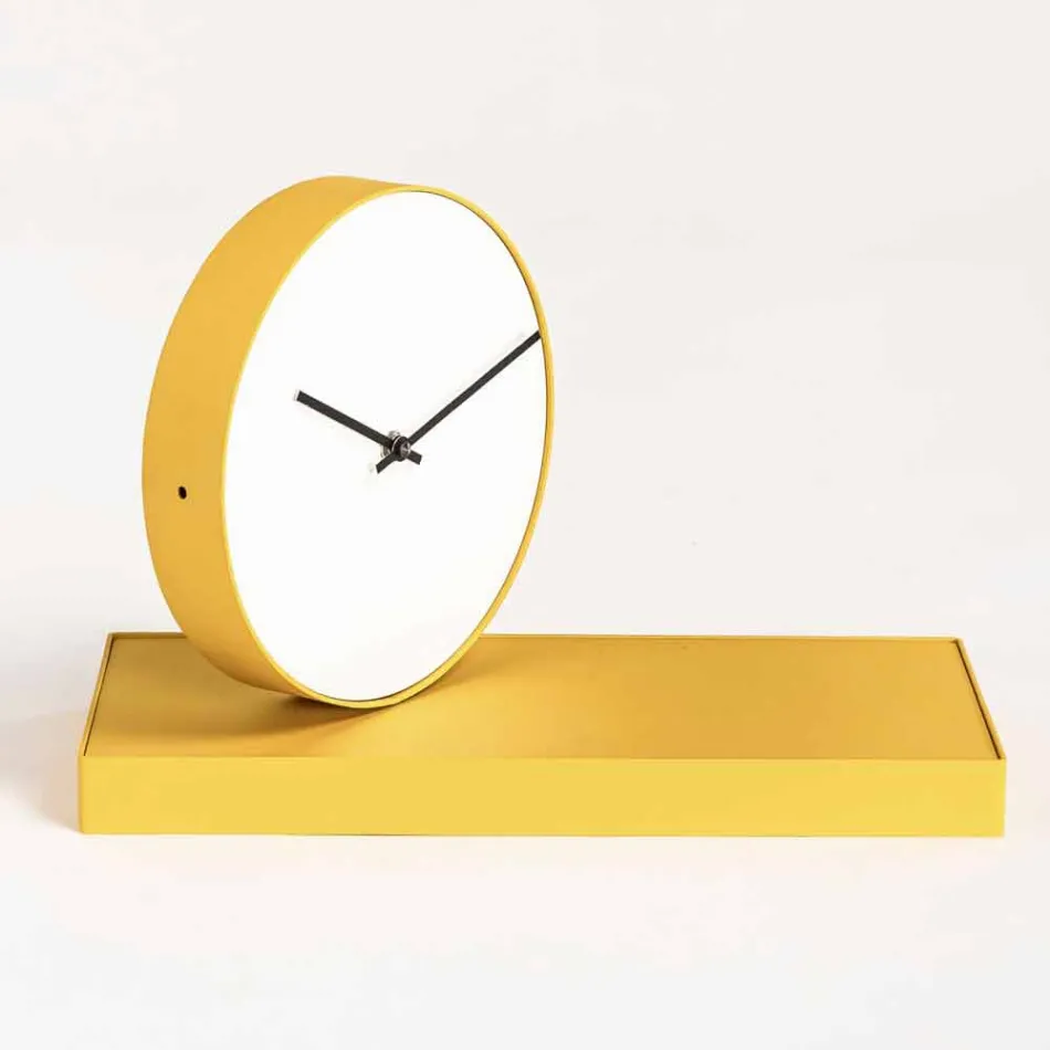 Orologio da Tavolo Girevole con Specchio in Acciaio Made in Italy - Benemerito Viadurini