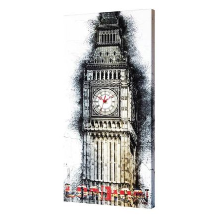 Orologio di design su tela raffigurante il Big Ben Marcus Viadurini