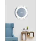 Orologio Grande a Parete di Design Classico Tondo in Legno Bianco e Avio - Beppe Viadurini
