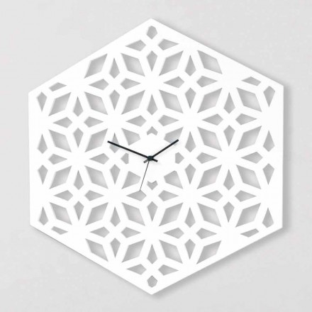 Orologio Grande da Parete in Legno Bianco Tortora Verde o Rosa di Design - Tarto Viadurini