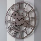 Orologio in Legno a Parete Grande e Rotondo di Design Shabby Colorato - Meccanio Viadurini