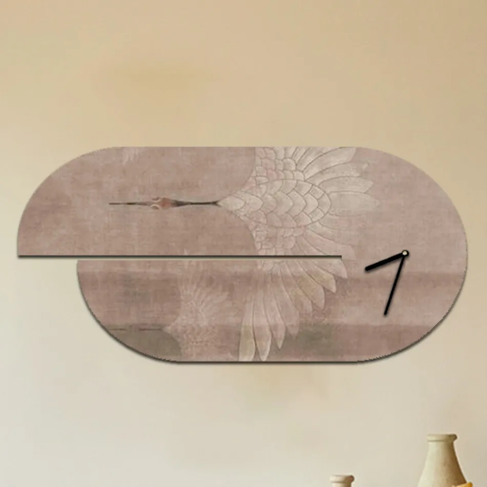 Orologio in Legno con Stampa di Airone Realizzato in Italia - Palau Viadurini