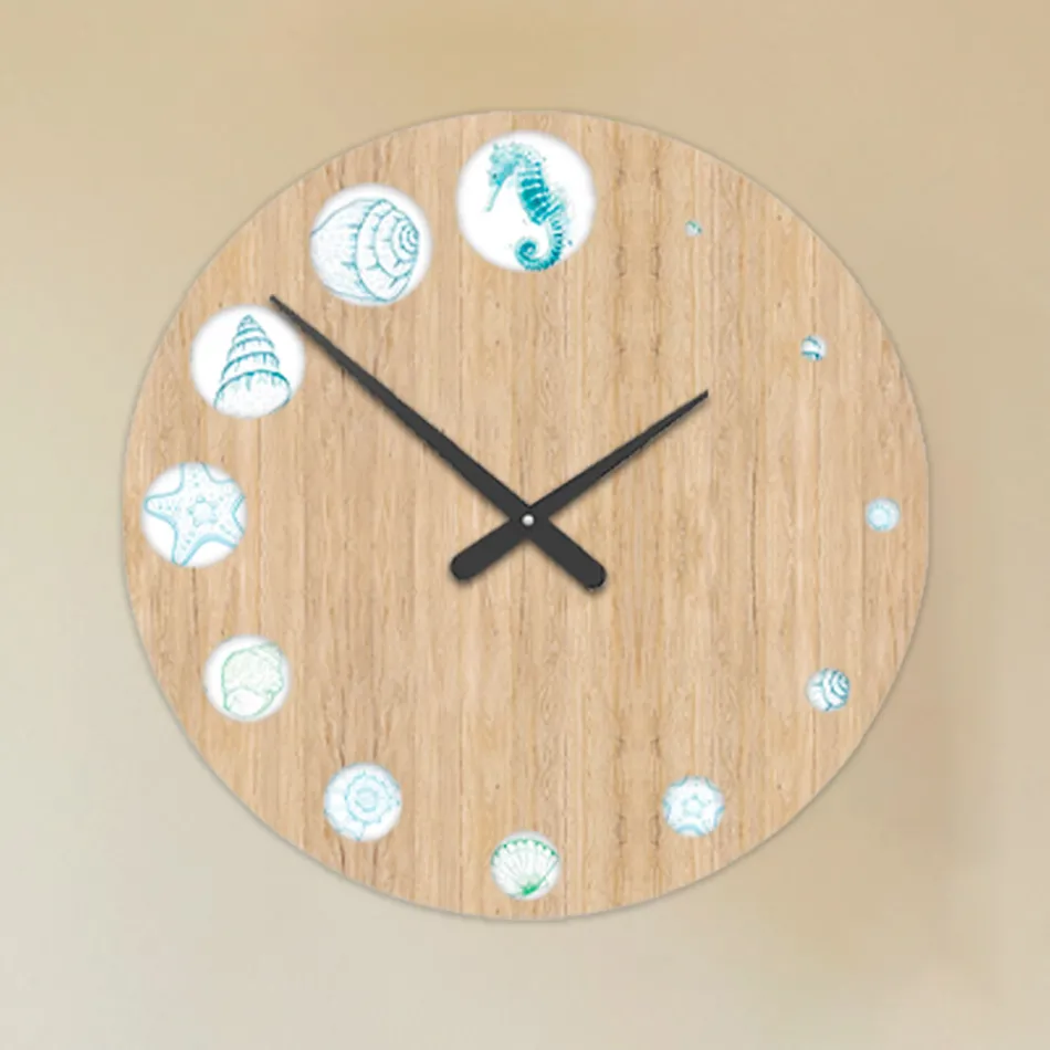 Orologio in Legno con Stampa Marina Made in Italy - Honduras Viadurini