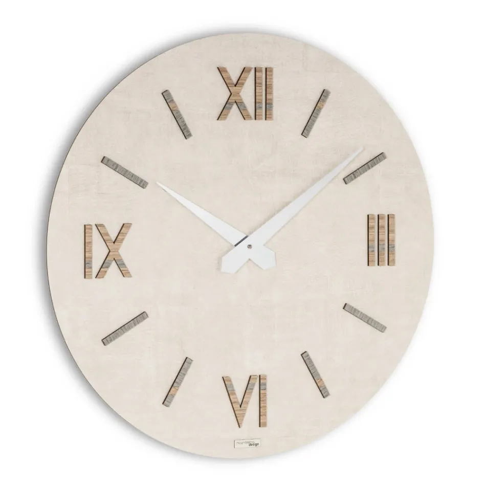 Orologio in MDF e Polipropilene con Texture Diverse Made in Italy - Nice Viadurini